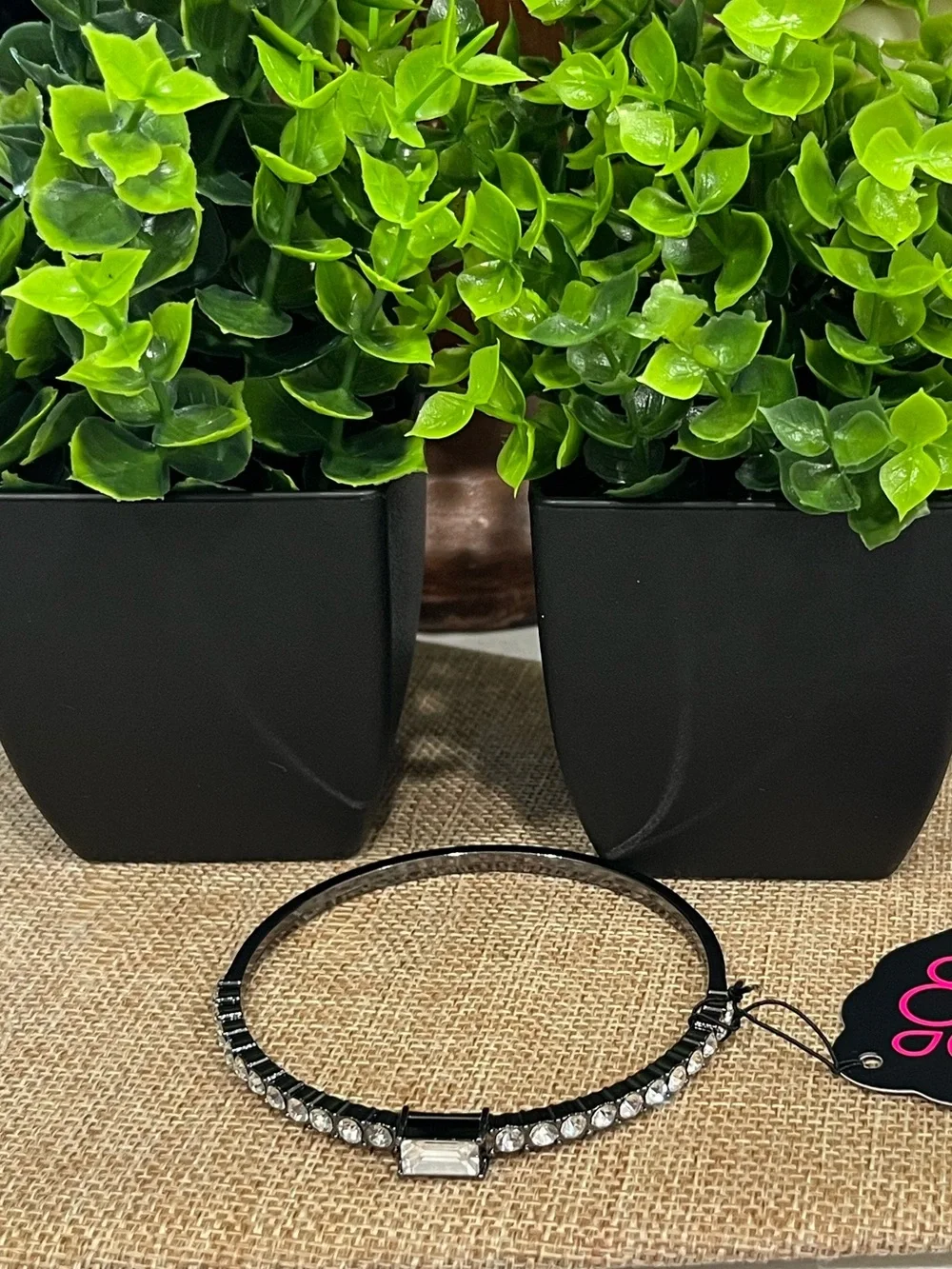 paparazzi Black Crystal Accent Bangle Bracelet